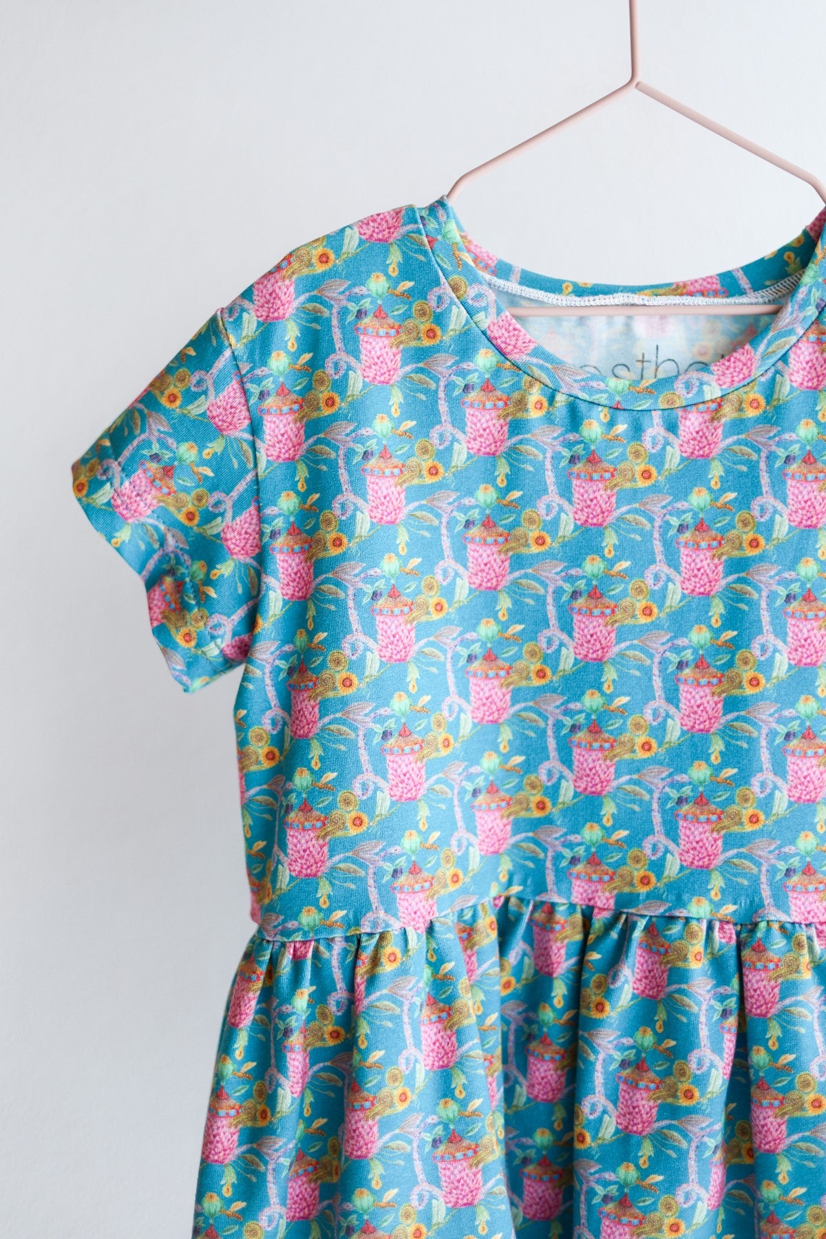 Kids organic cotton stretch jersey slip dress.
