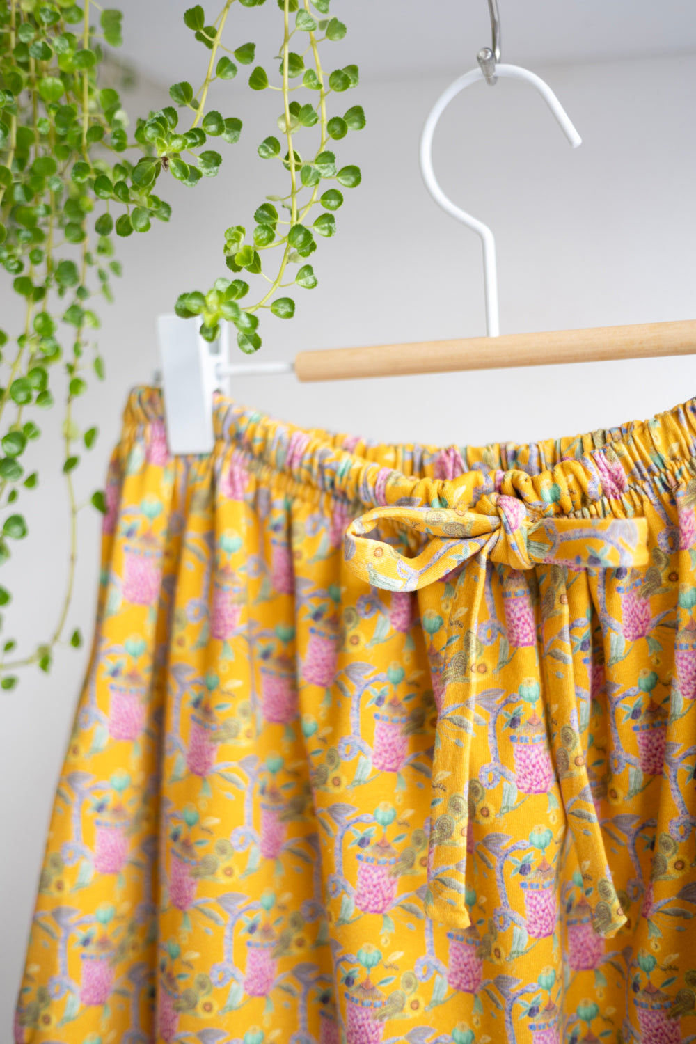 Kids organic cotton stretch jersey long skirt.