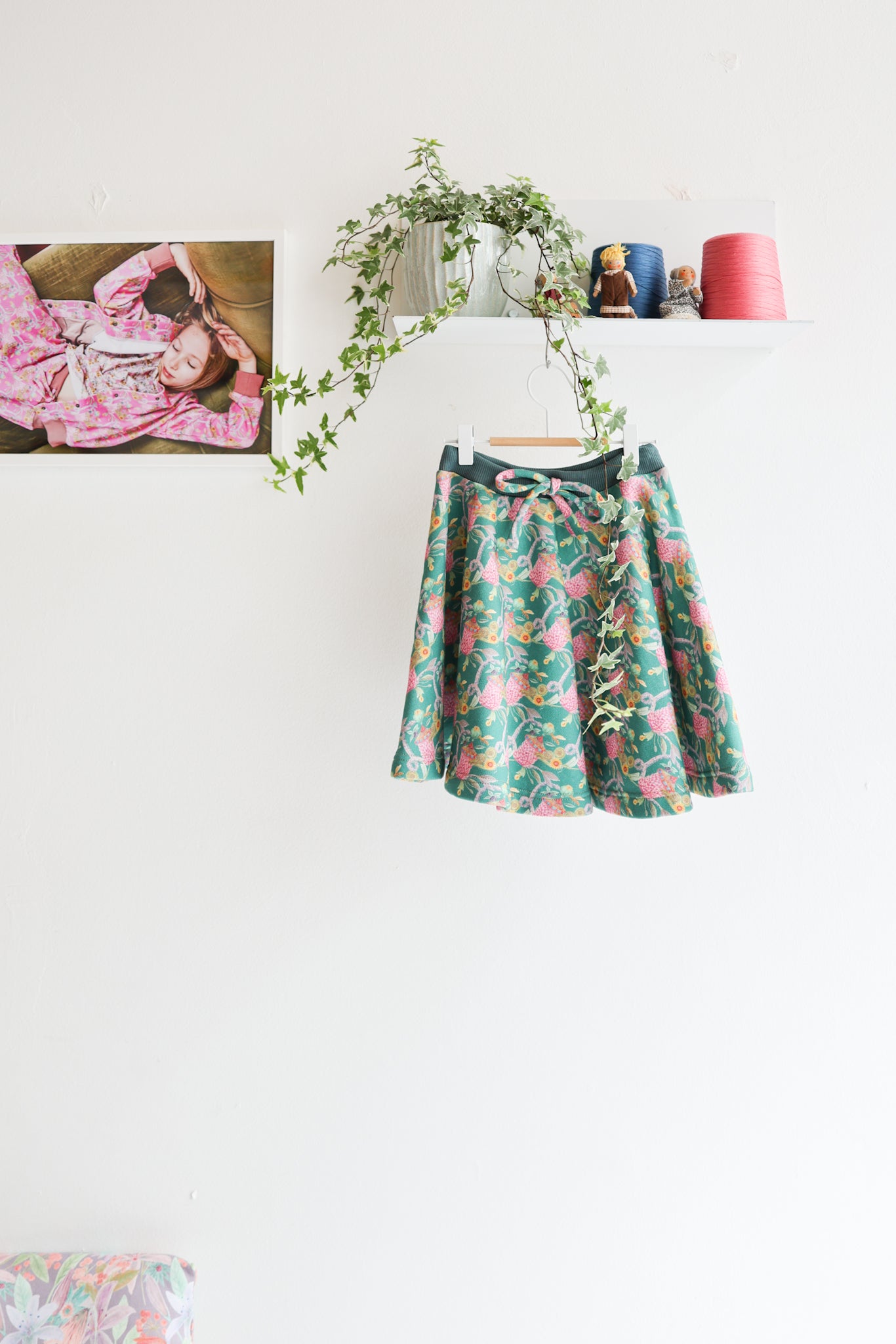 Kids organic cotton sweat flared skirt.
