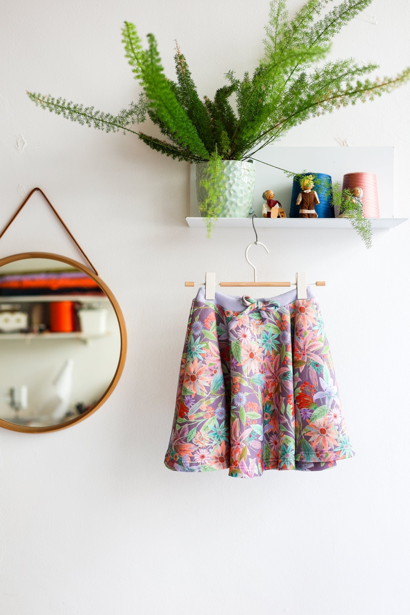 Kids organic cotton sweat flared skirt.