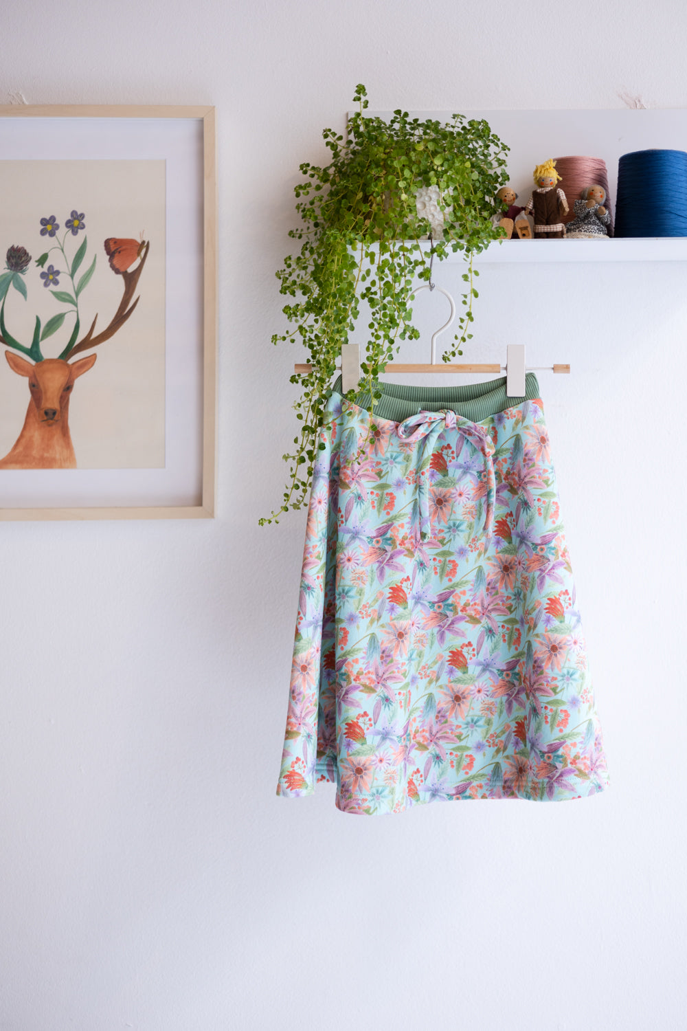 Kids organic cotton sweat flared skirt.