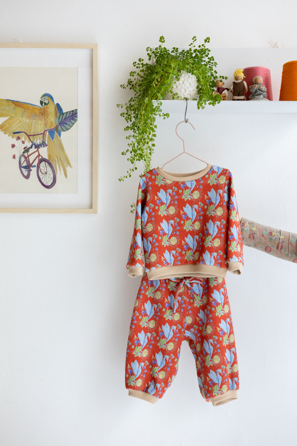 Babies organic cotton sweatshirt and pants.