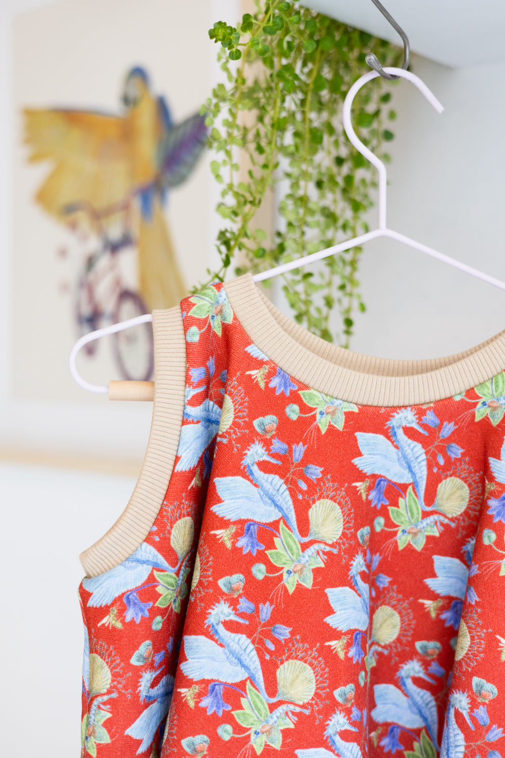 Kids organic cotton flared sweater vest.