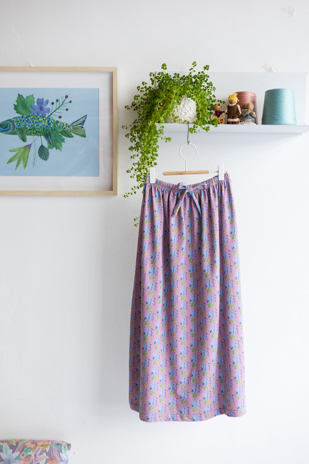 Kids organic cotton stretch jersey long skirt.