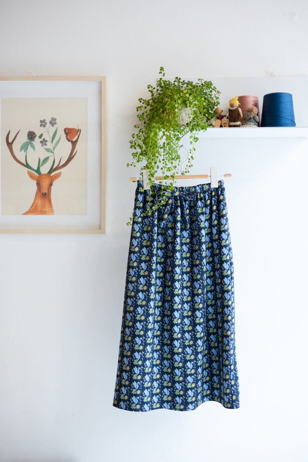 Kids organic cotton stretch jersey long skirt.