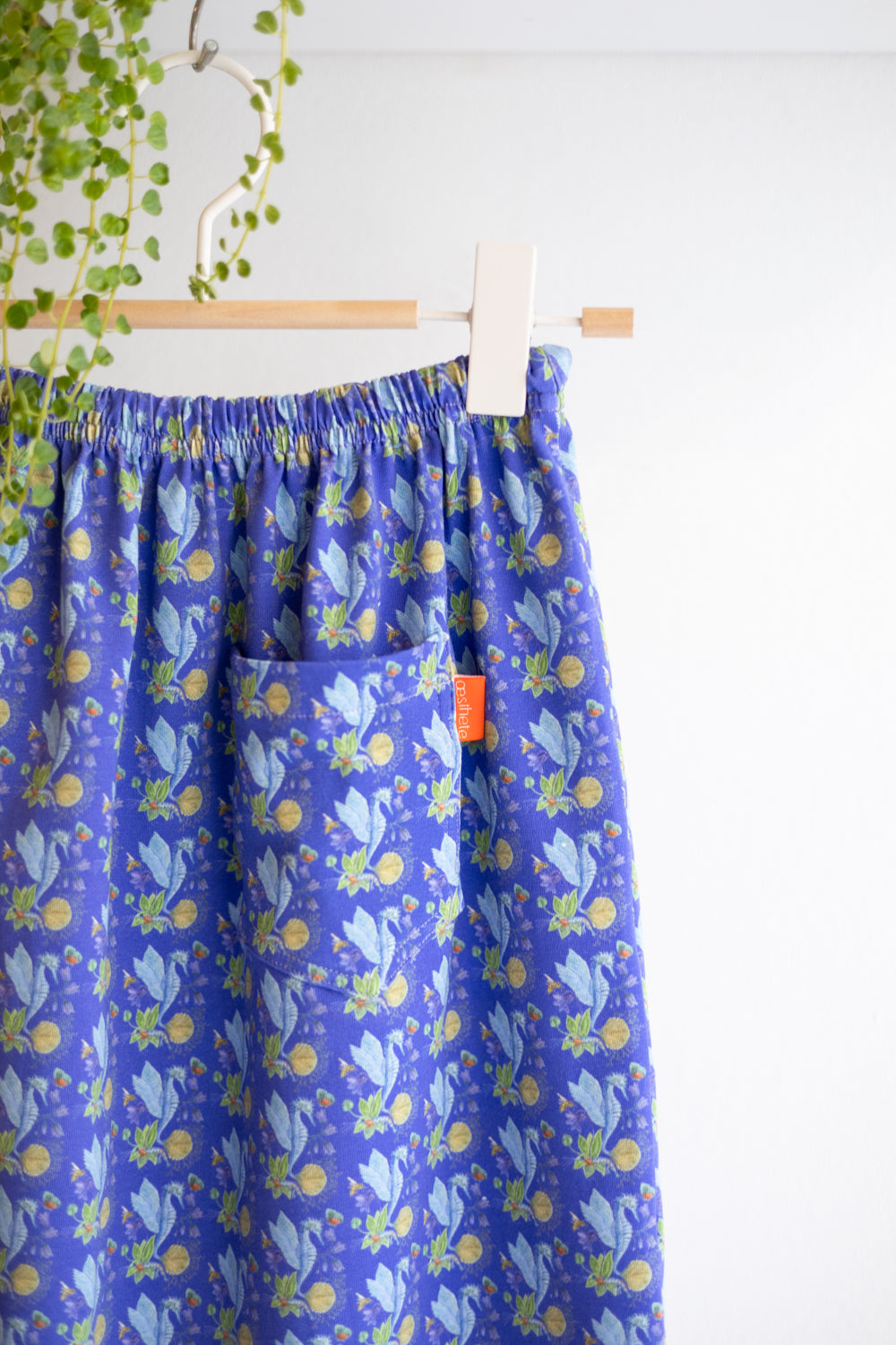 Kids organic cotton stretch jersey long skirt.