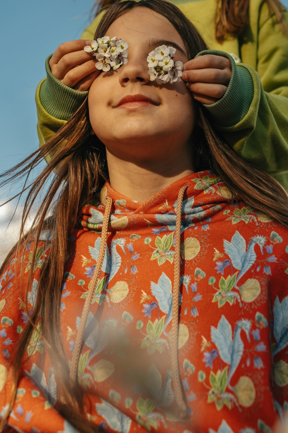 Kids organic cotton sweat hoodie.