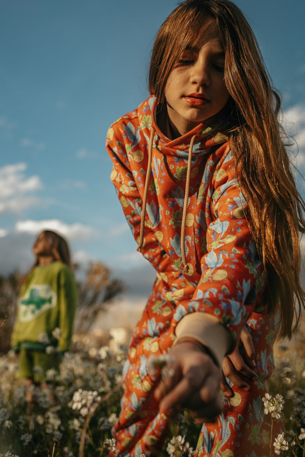 Kids organic cotton sweat hoodie.