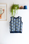 Kids organic cotton sweater vest.