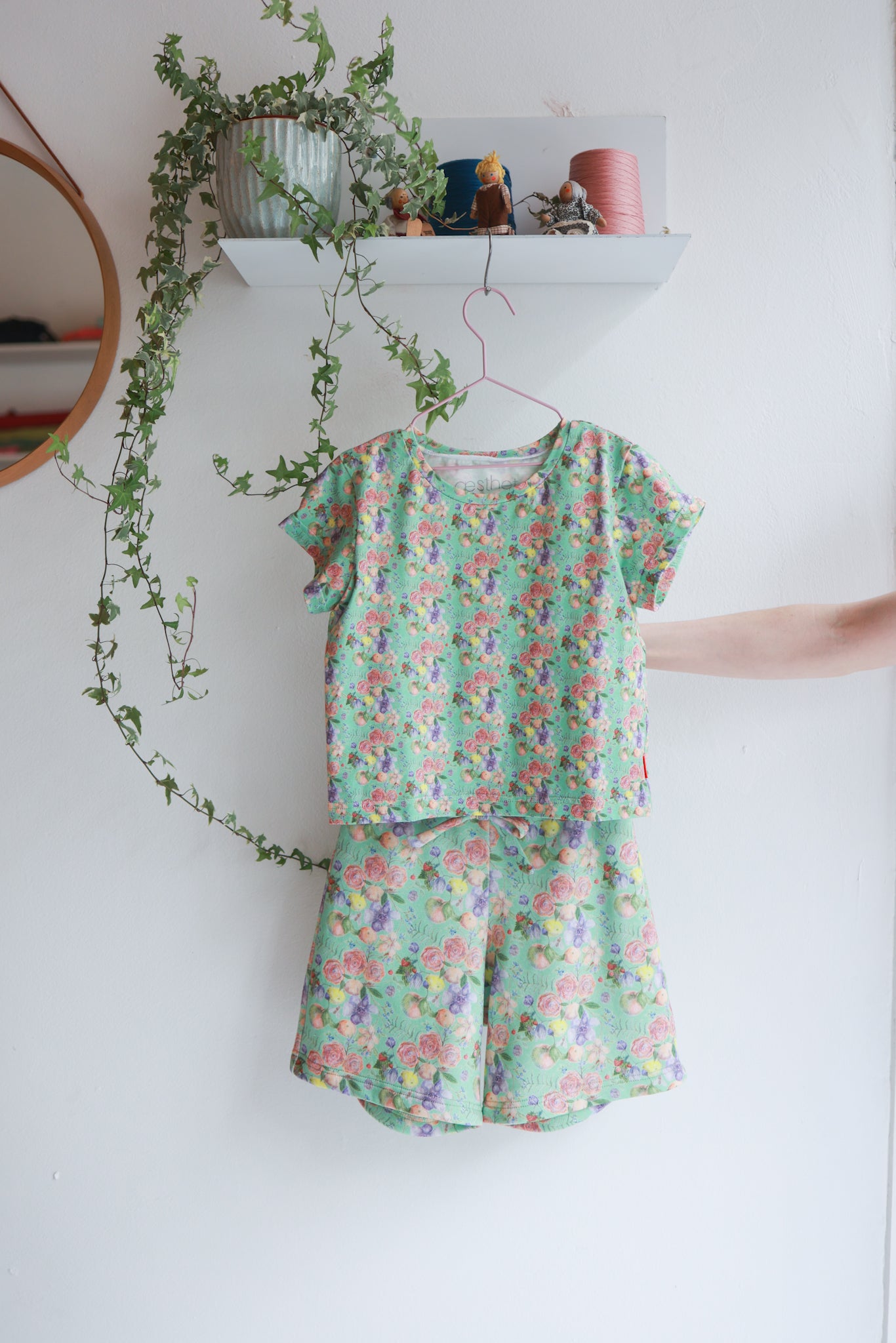 Organic cotton kids t-shirt and extra wide shorts.