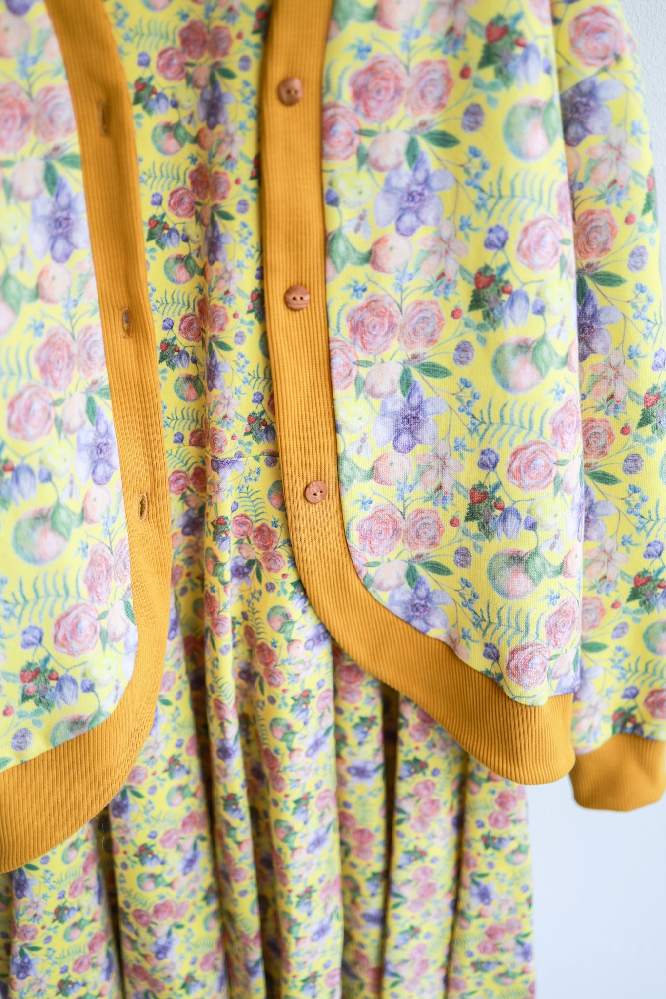 Kids organic cotton sweat oversized cardigan.
