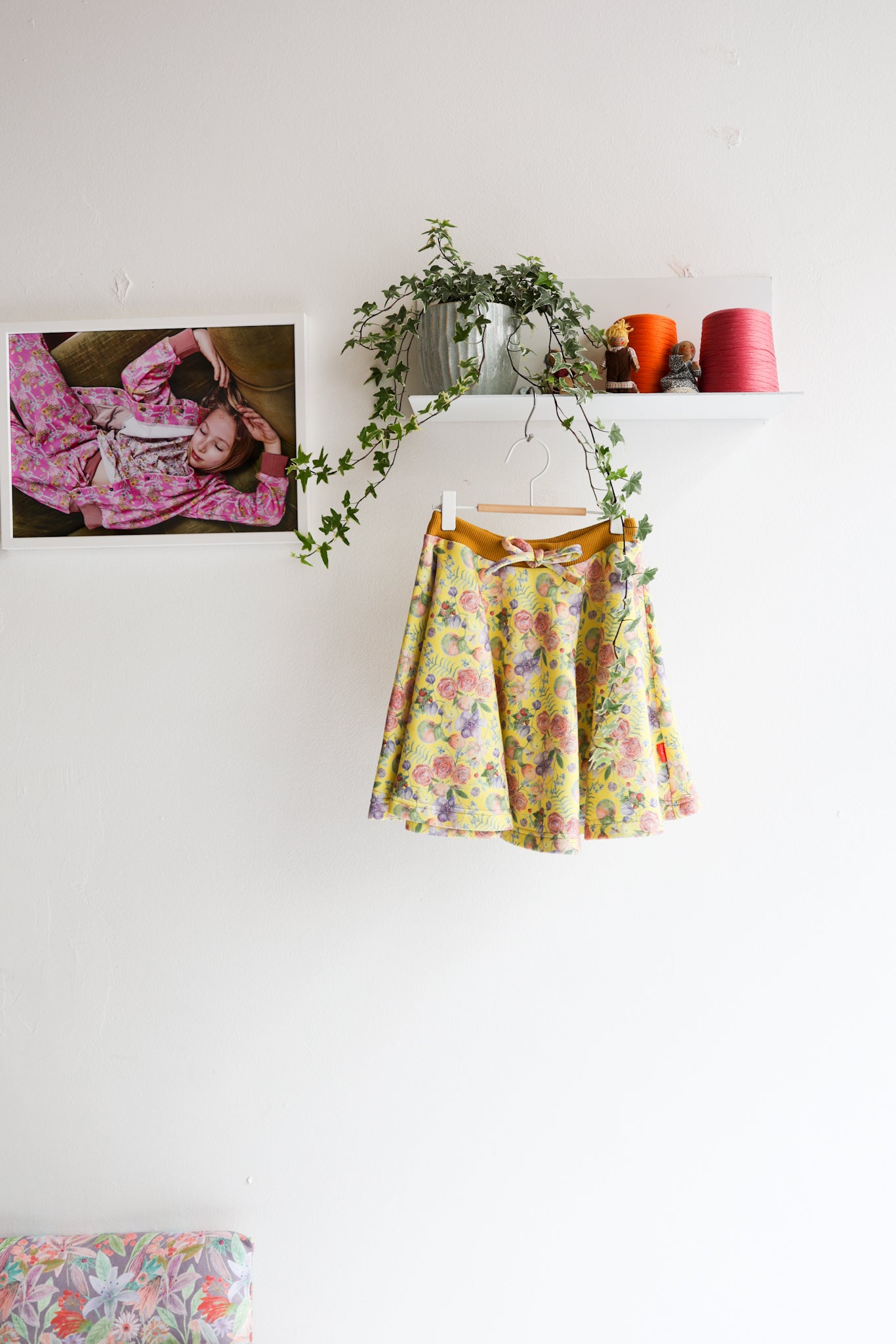 Kids organic cotton sweat extra flared skirt.