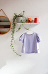 Organic cotton puffed sleeve kids top.