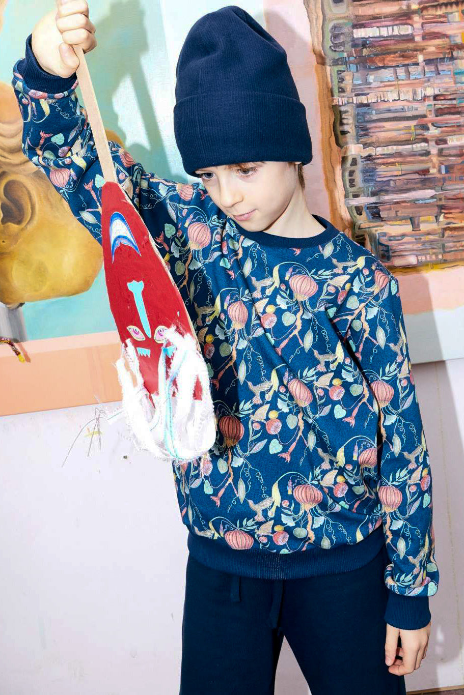 Kids unisex organic cotton sweatshirt.