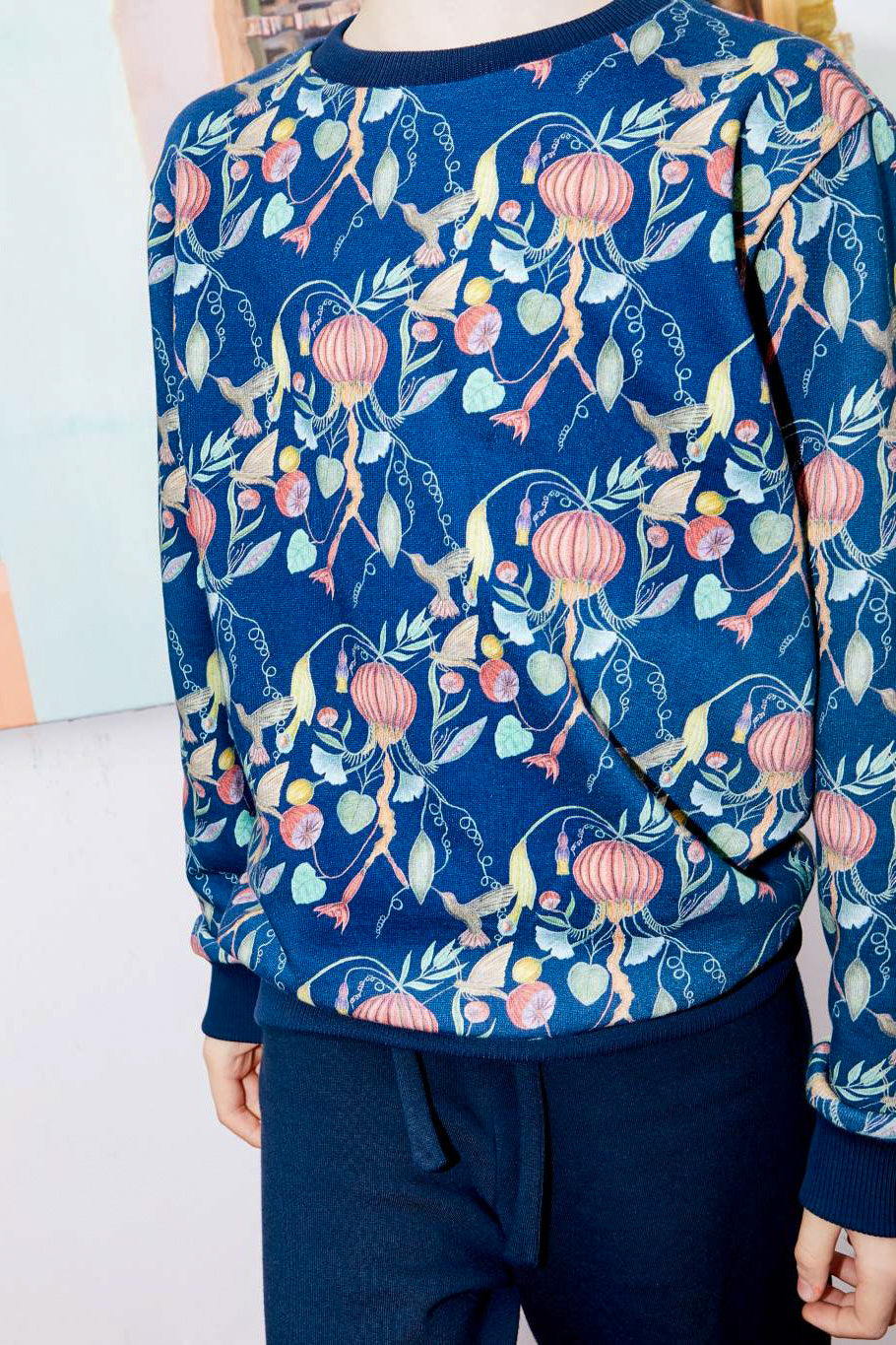 Kids unisex organic cotton sweatshirt.