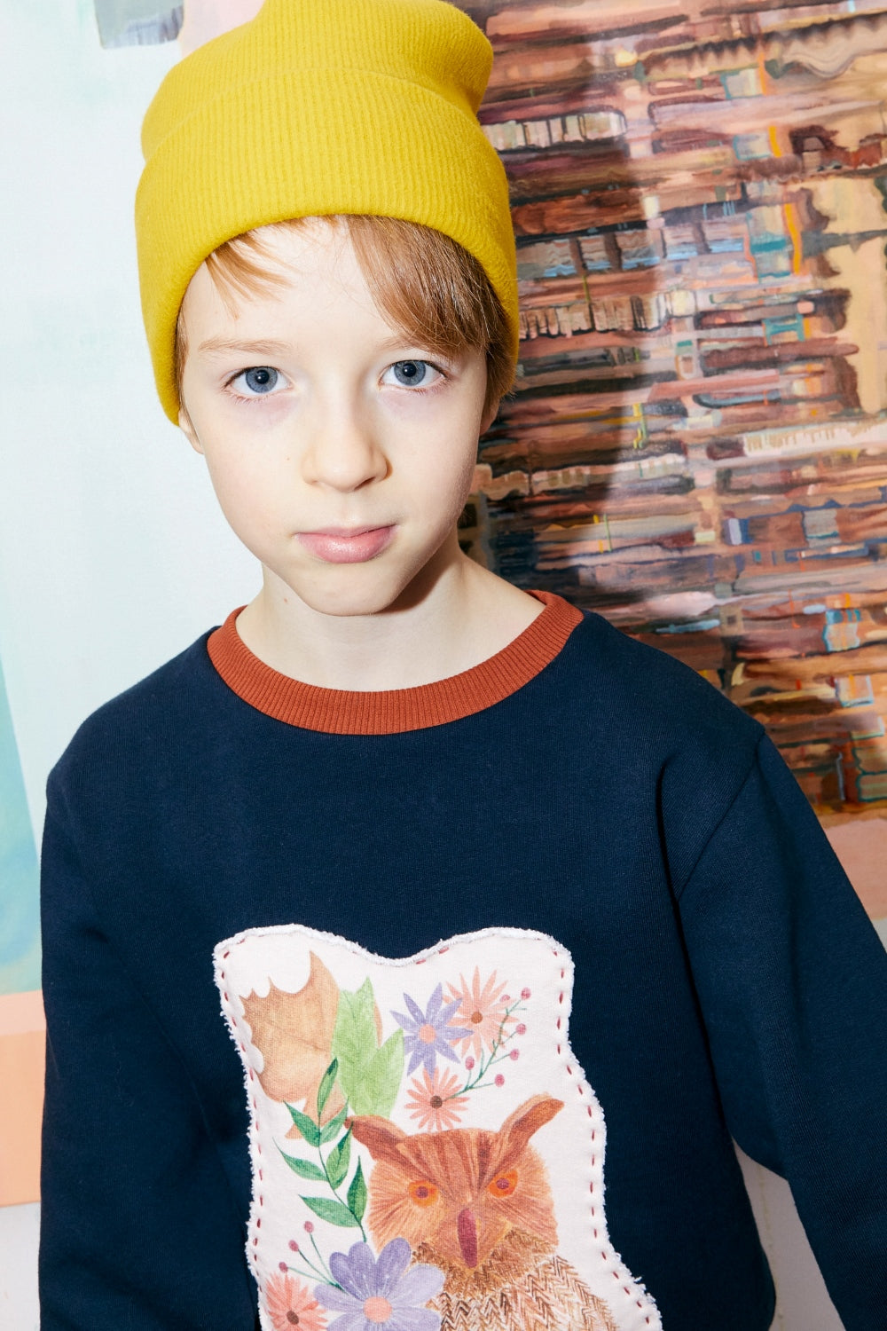 Kids unisex organic cotton sweatshirt.