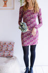 Women organic cotton stretch jersey fitted dress.