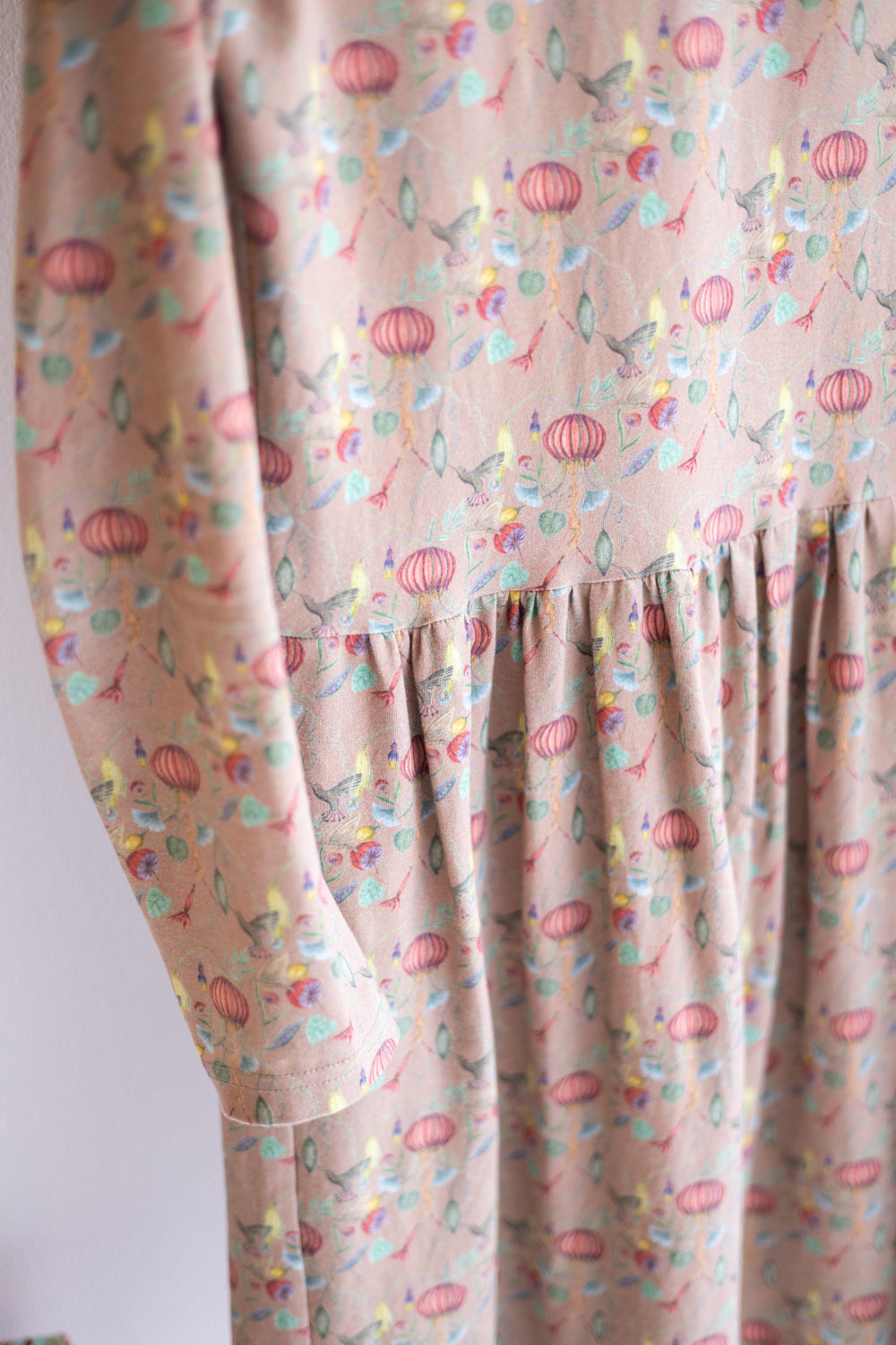 Women organic cotton stretch jersey long dress.