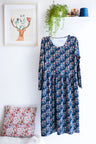 Women organic cotton stretch jersey long dress.