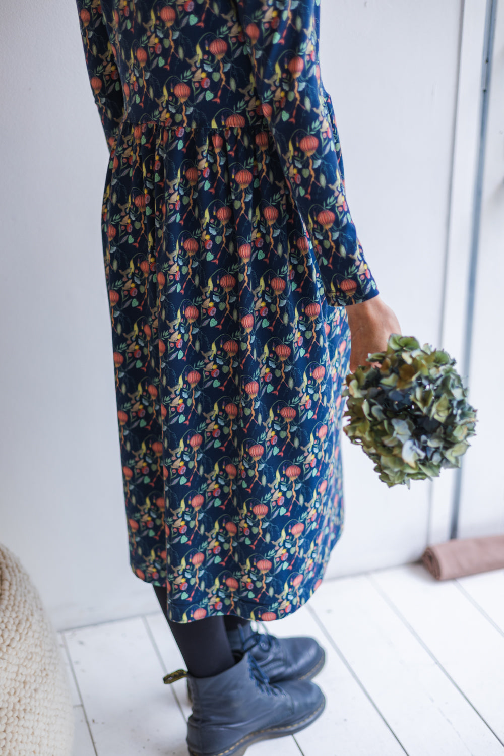Women organic cotton stretch jersey long dress.