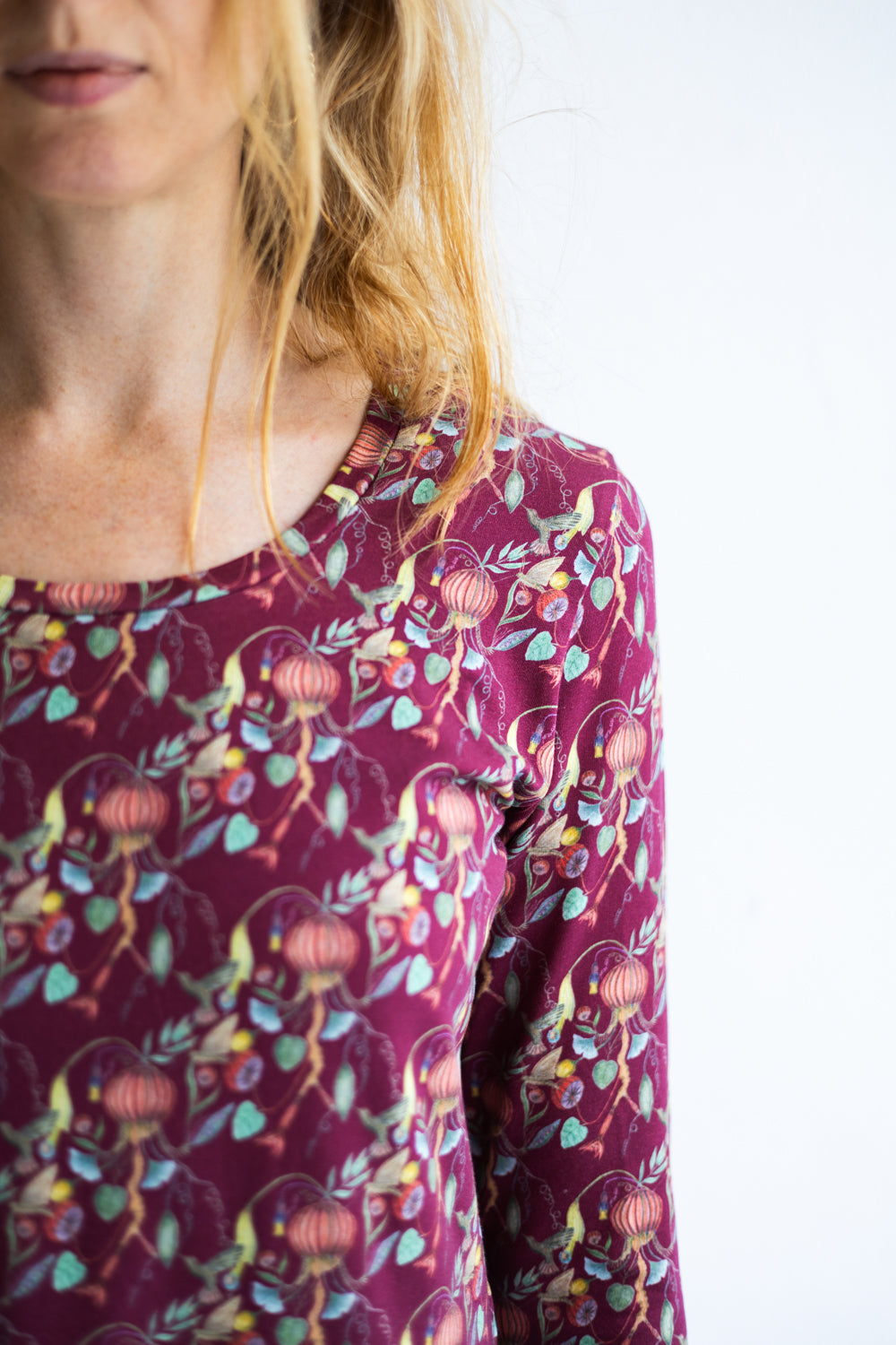 Women organic cotton stretch jersey long dress.
