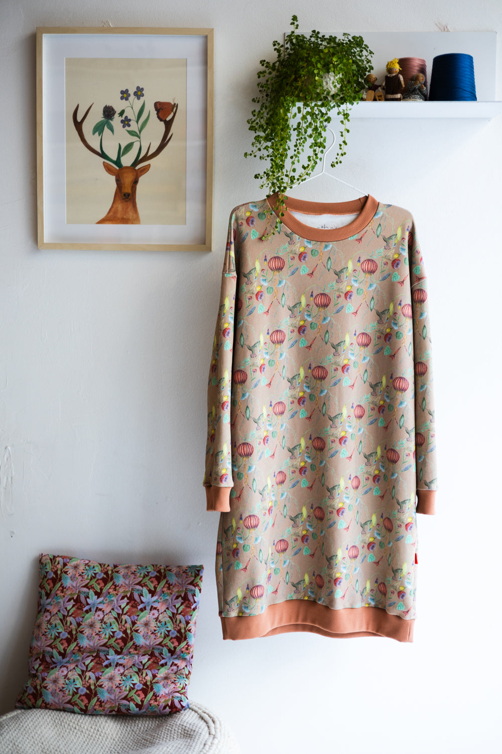 Women organic cotton sweat long dress.