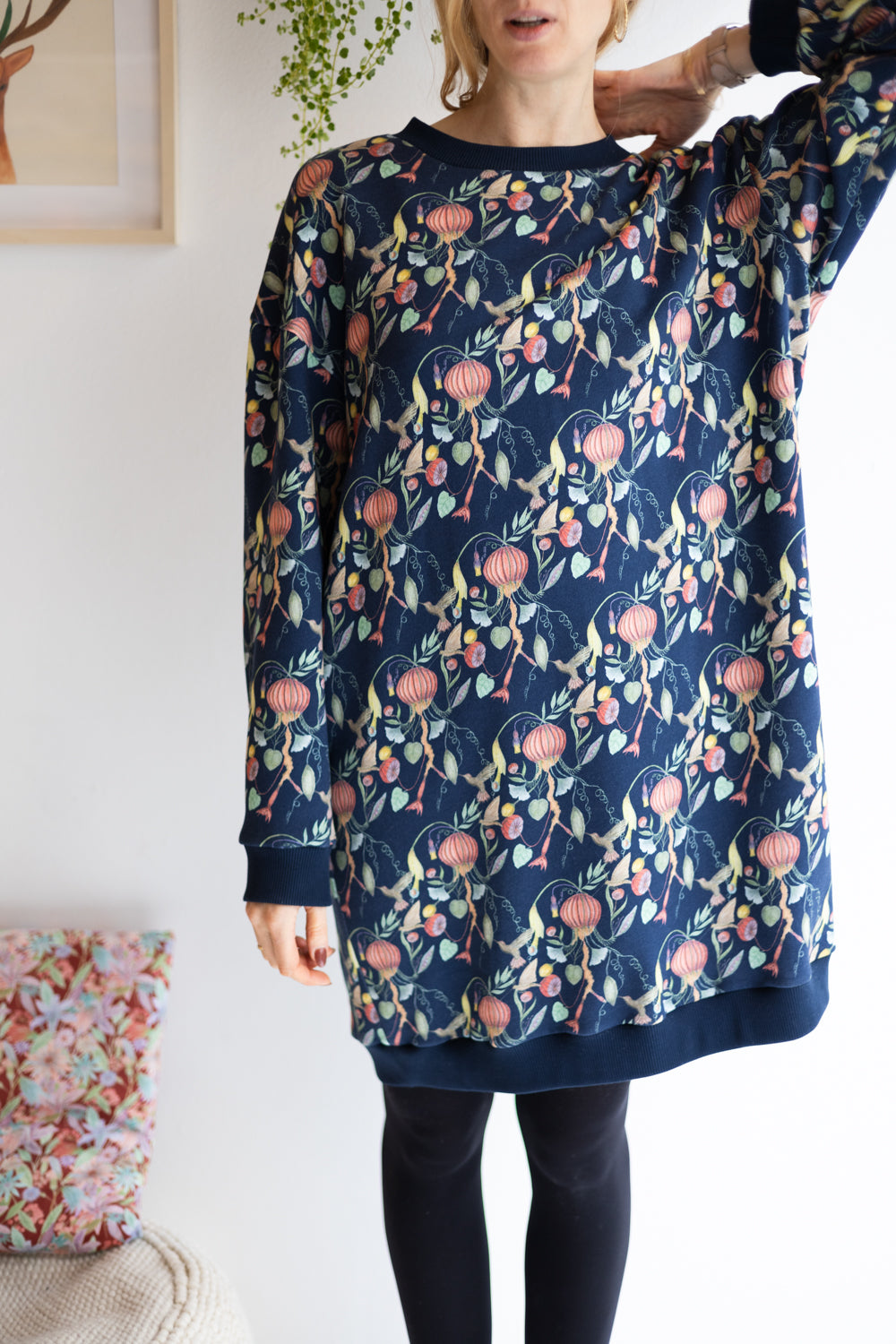 Women organic cotton sweat long dress.