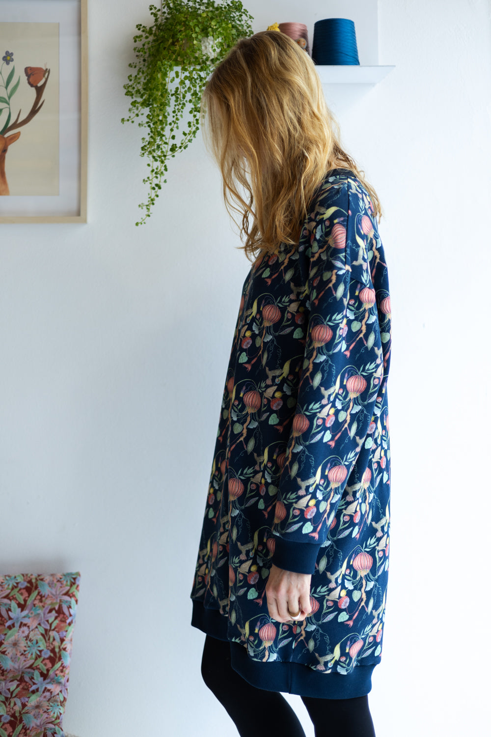 Women organic cotton sweat long dress.