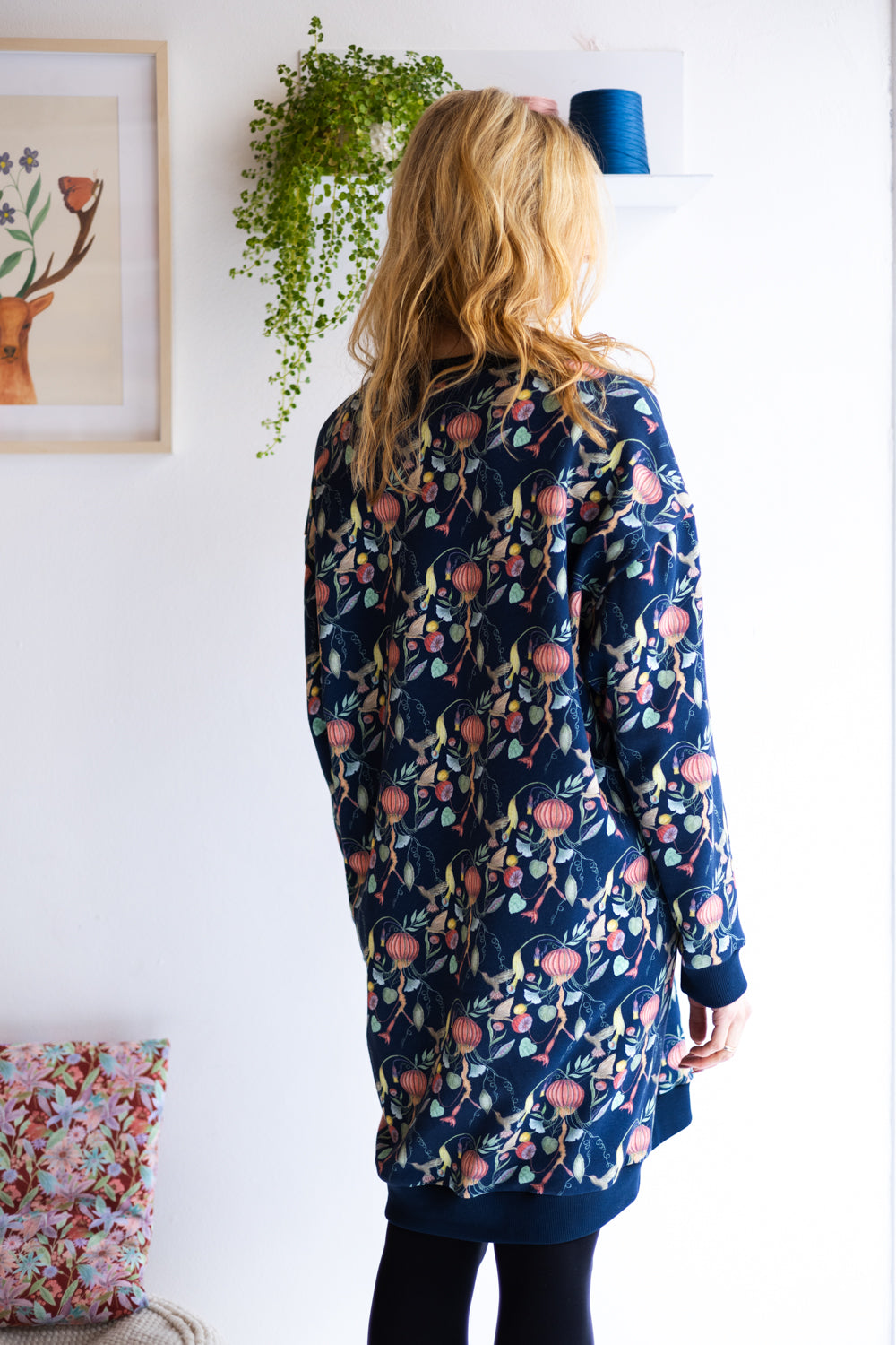 Women organic cotton sweat long dress.