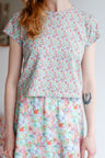 Women organic cotton stretch jersey mid crop t-shirt.