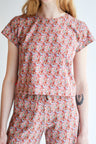 Women organic cotton stretch jersey mid crop t-shirt.