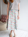 Women organic cotton sweat flared long skirt.