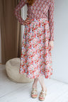 Women organic cotton sweat flared long skirt.