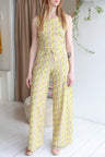 Women organic cotton stretch jersey high waisted comfy pants.