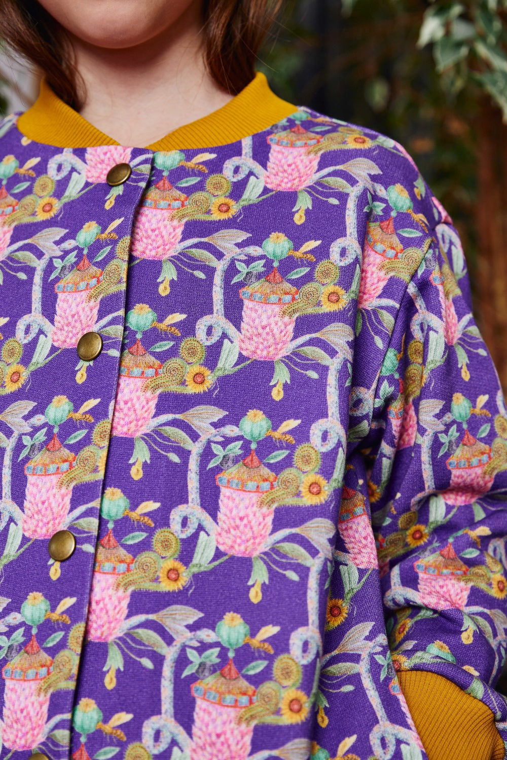 Kids organic cotton sweat bomber jacket.