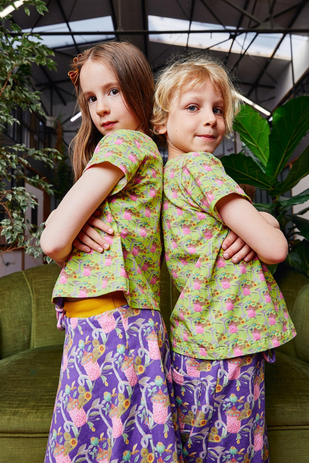 Girls organic cotton stretch jersey t-shirt.