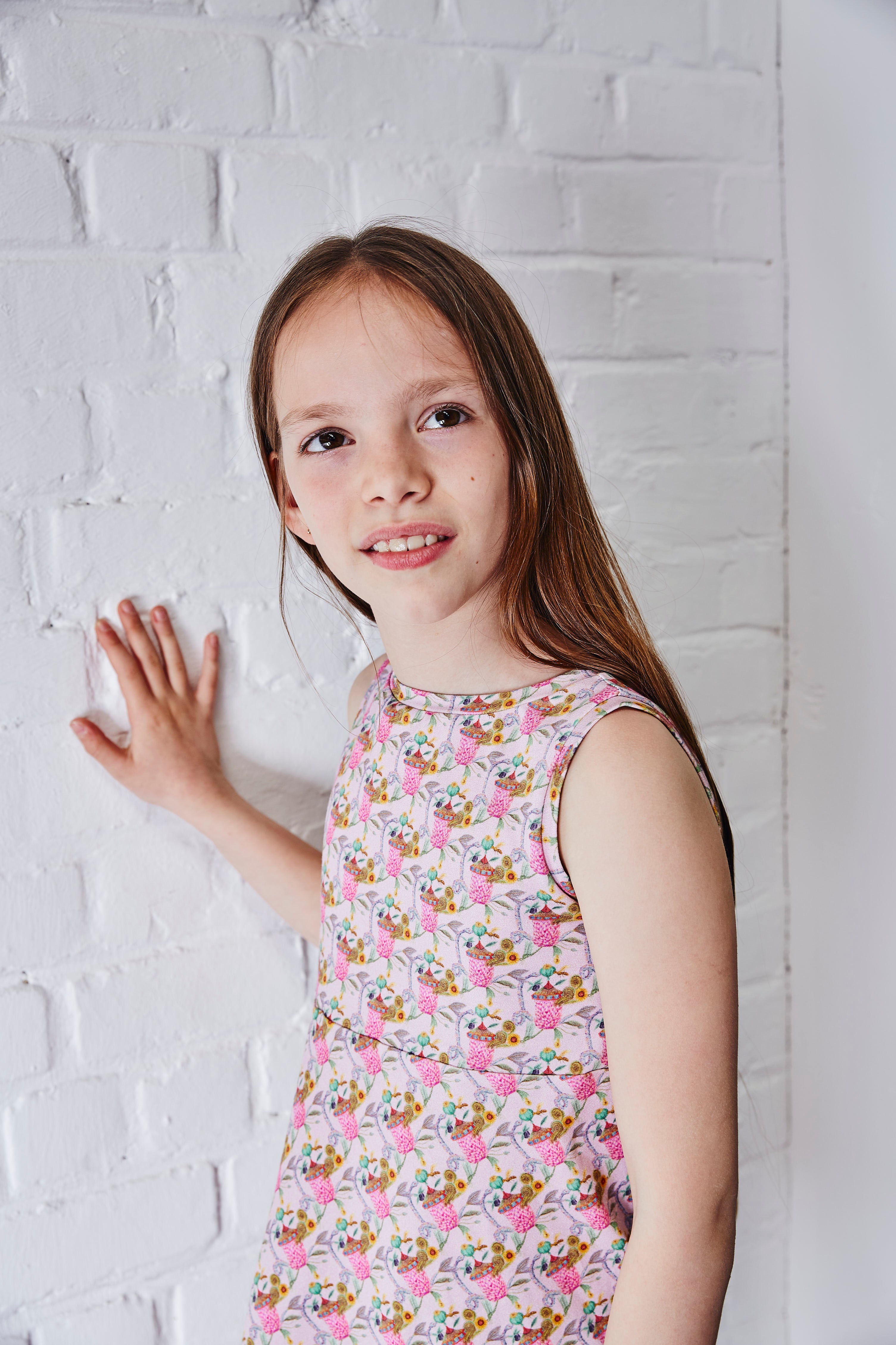 Kids organic cotton stretch jersey slip dress.