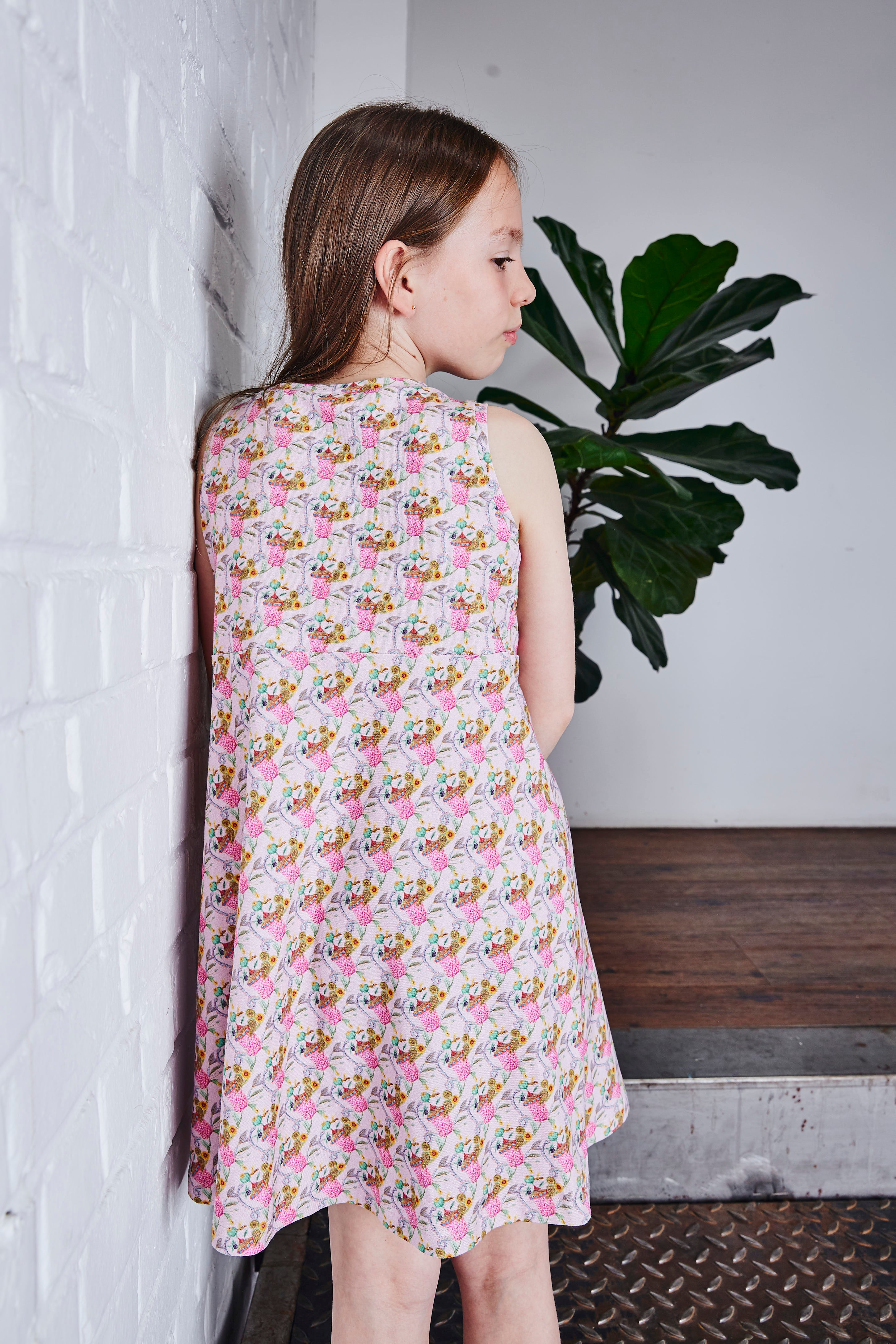 Kids organic cotton stretch jersey slip dress.