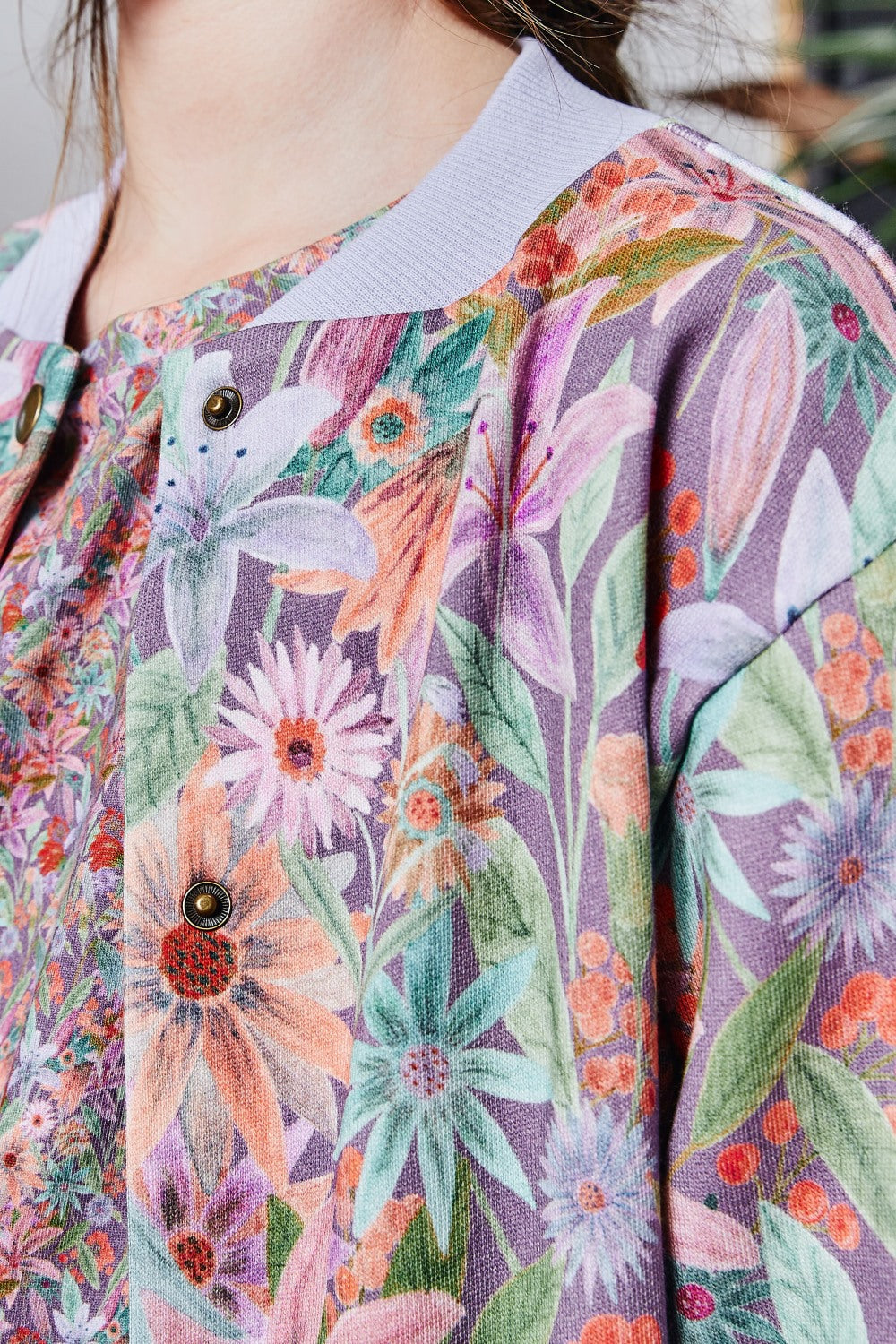 Kids organic cotton sweat bomber jacket.