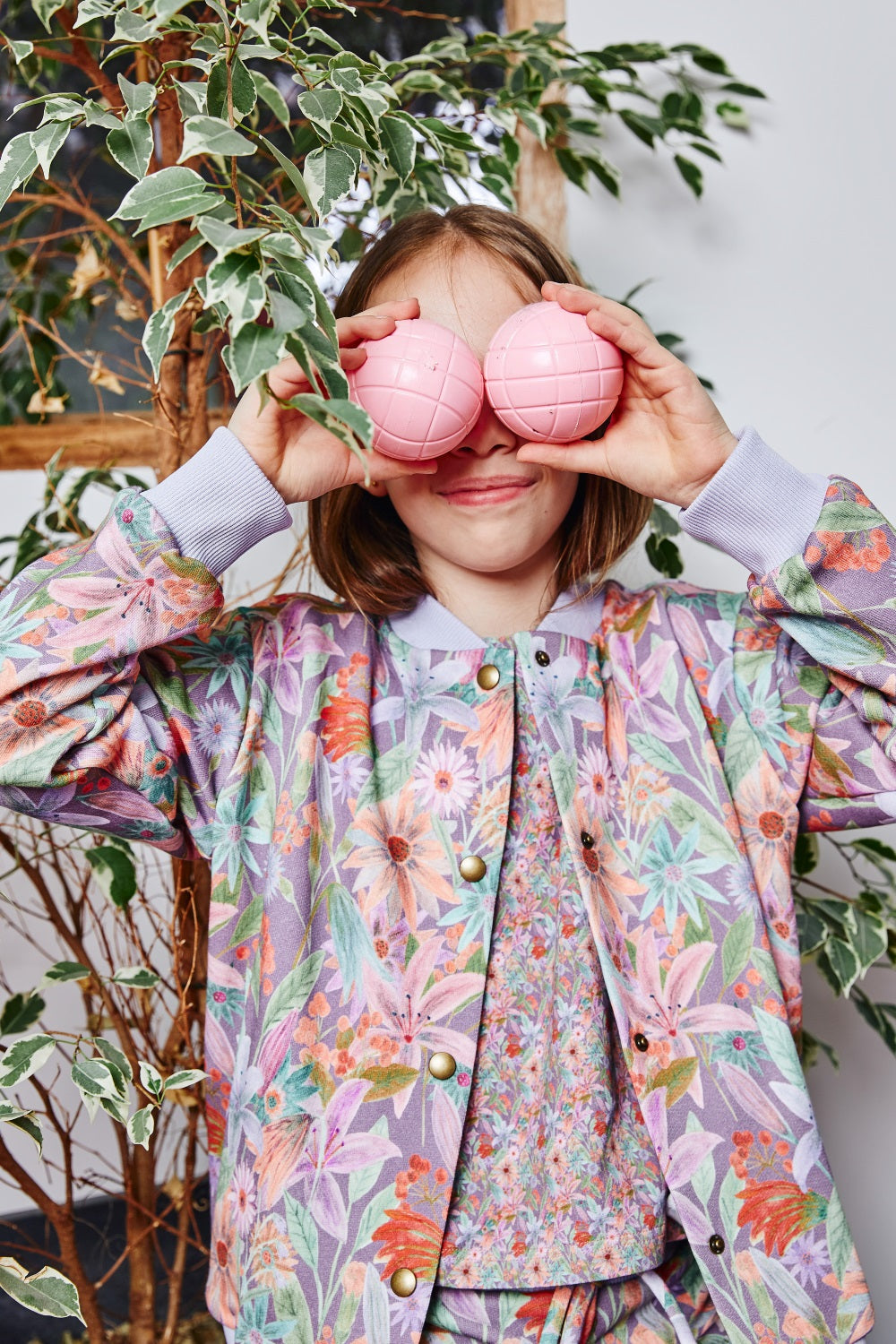 Kids organic cotton sweat bomber jacket.