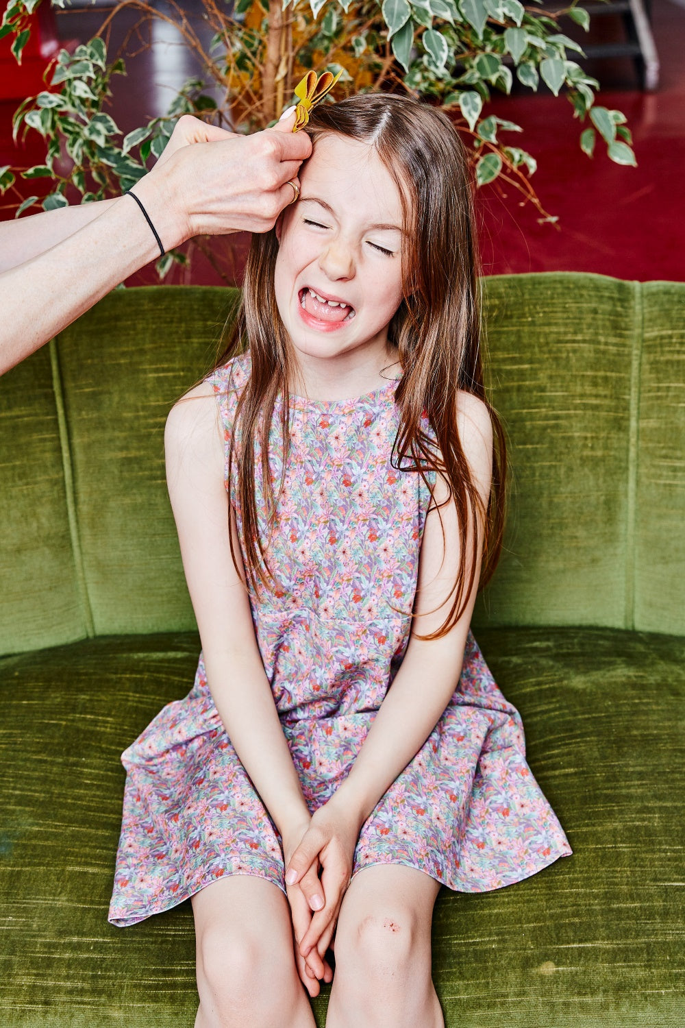 Kids organic cotton stretch jersey slip dress.