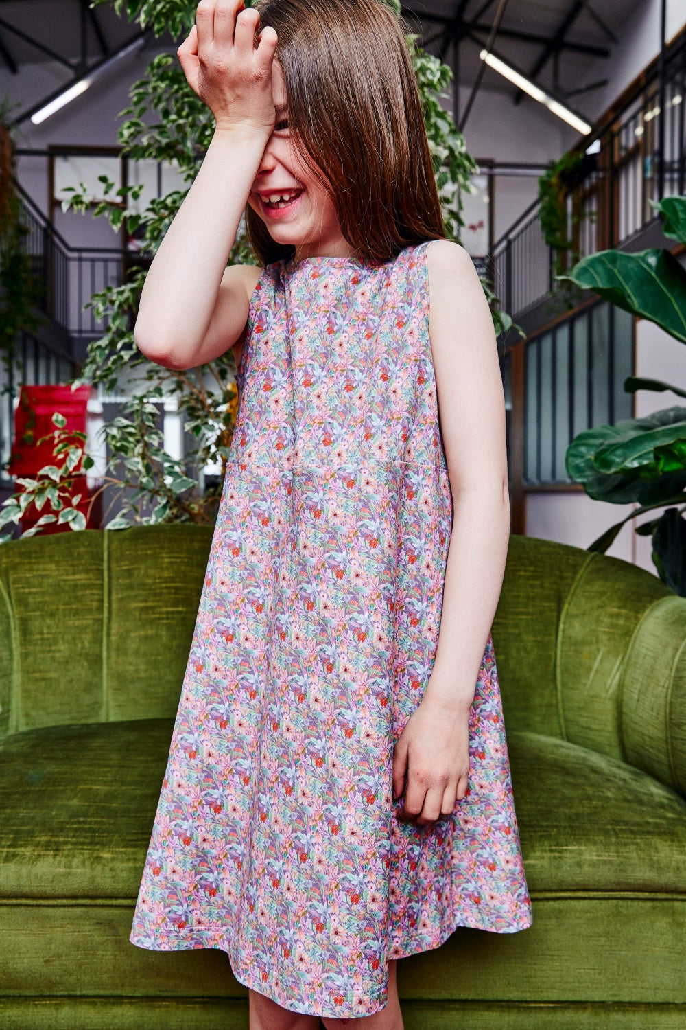 Kids organic cotton stretch jersey slip dress.