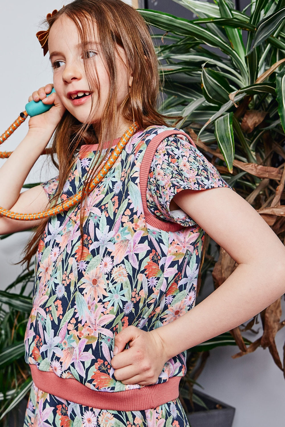 Kids organic cotton sweater vest.