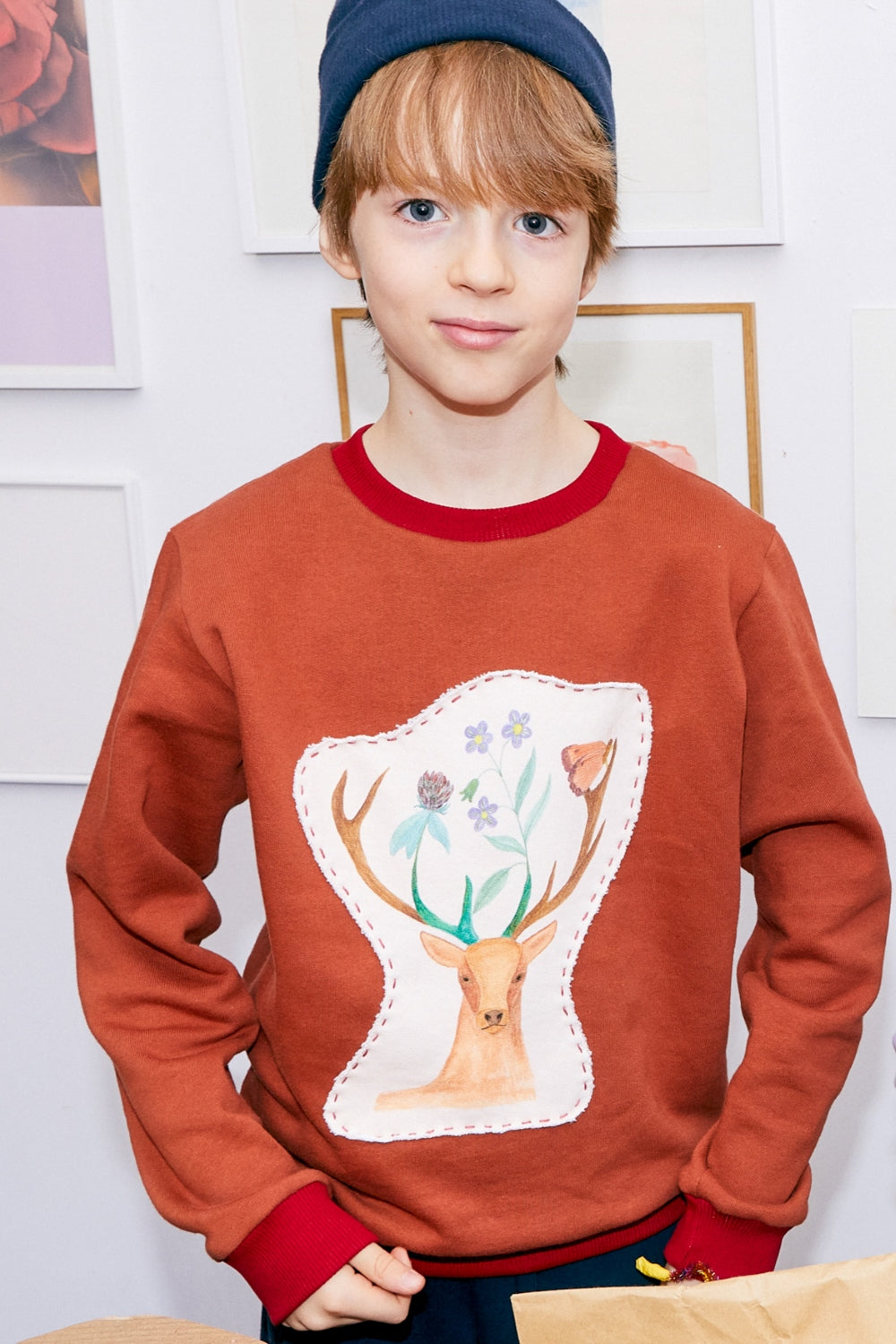 Kids unisex organic cotton sweatshirt.