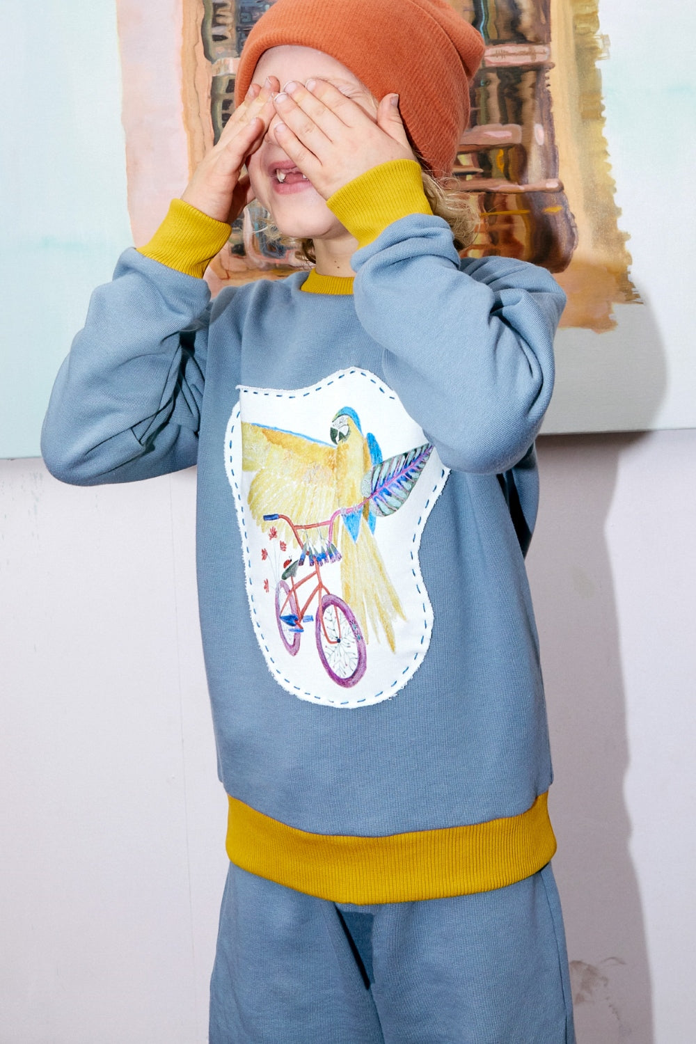 Kids unisex organic cotton sweatshirt.
