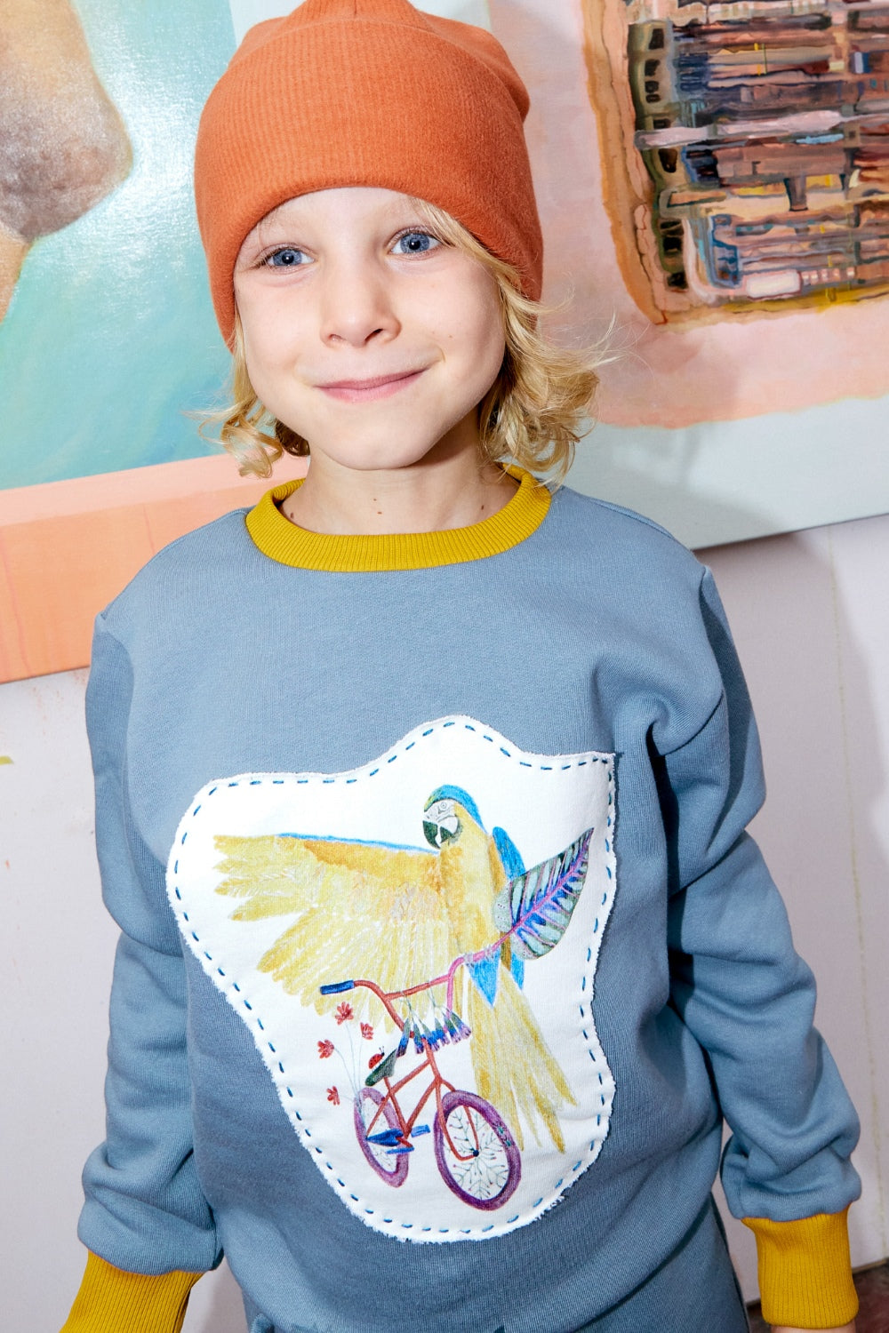 Kids unisex organic cotton sweatshirt.