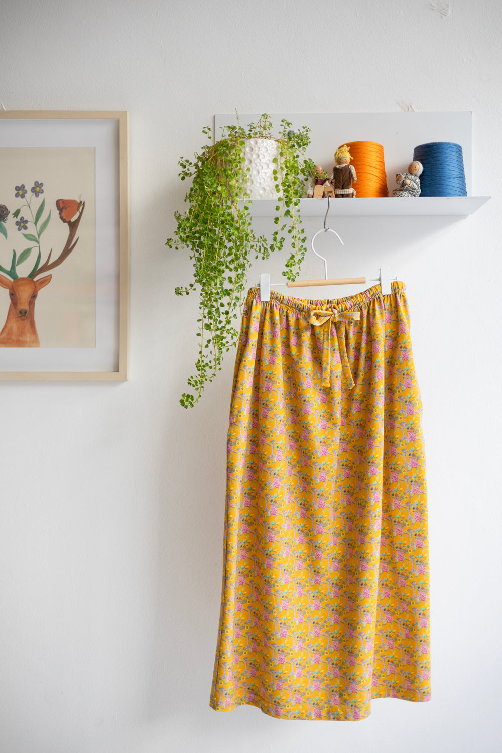 Kids organic cotton stretch jersey long skirt.