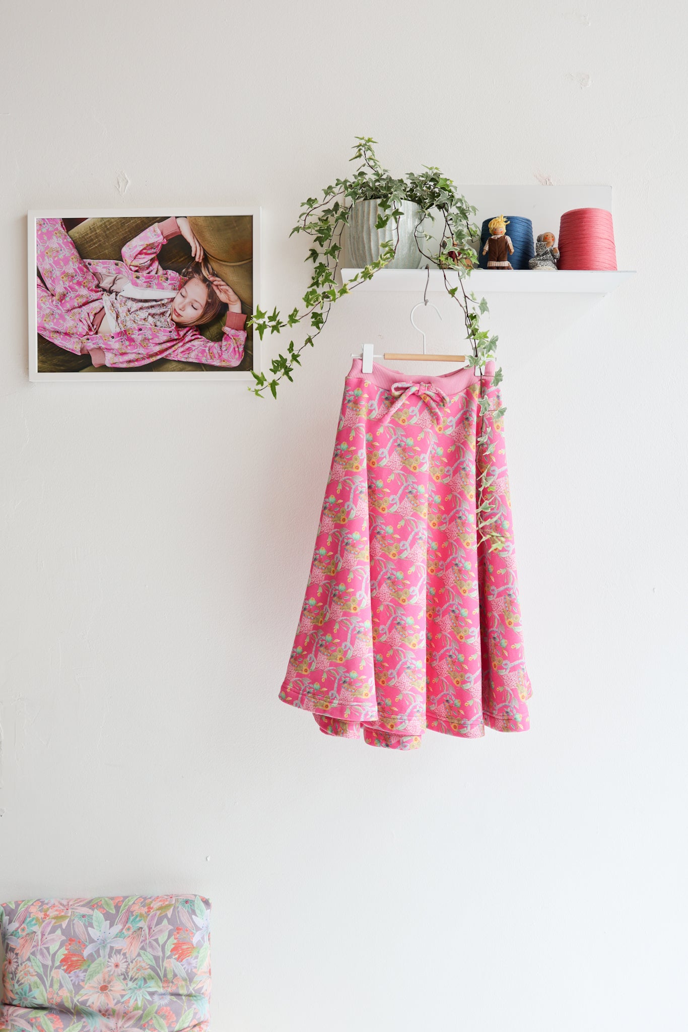 Kids organic cotton sweat flared skirt.