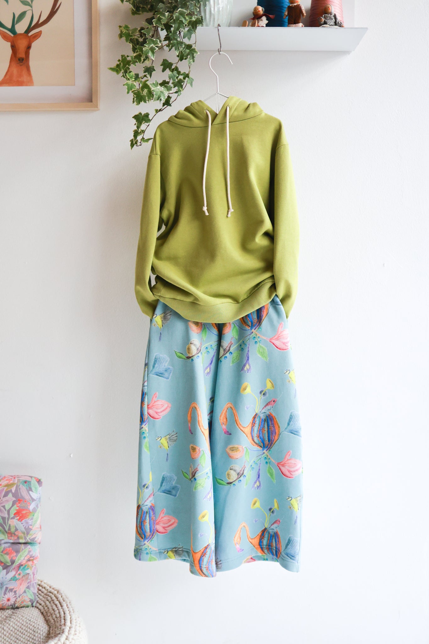 Organic cotton extra wide kids pants and hoodie.