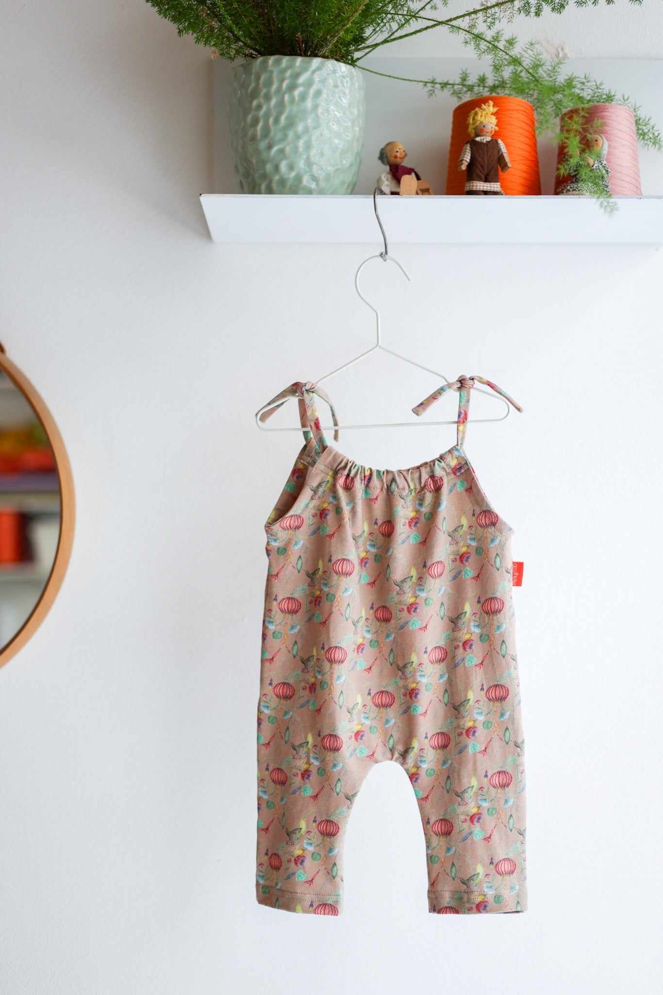 Babies organic cotton stretch jersey overall.